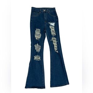NWOT SHEIN destroyed flare jeans size XS